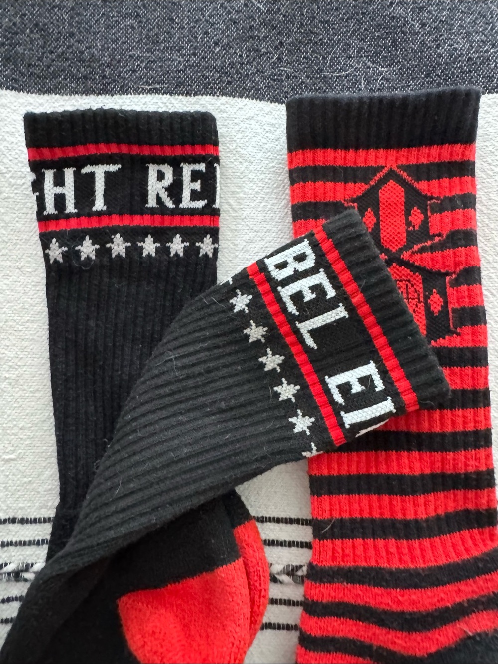 Rebel8 Black & Red Graphic Crew Socks Set - 3 Pack - Picture 6 of 6
